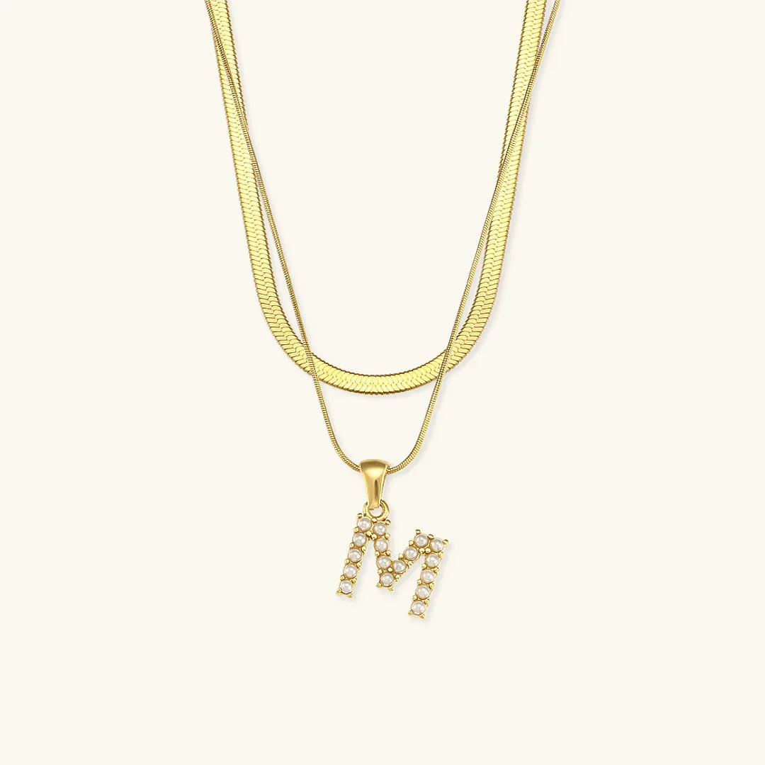 [Echo Fine]Fiona Layered Gold Initial Letter Necklace