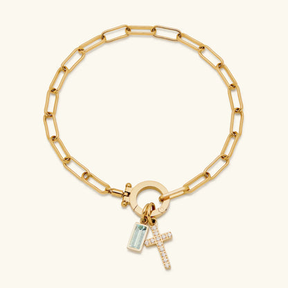 [Echo Fine]Annabella Birthstone Cross Bracelet