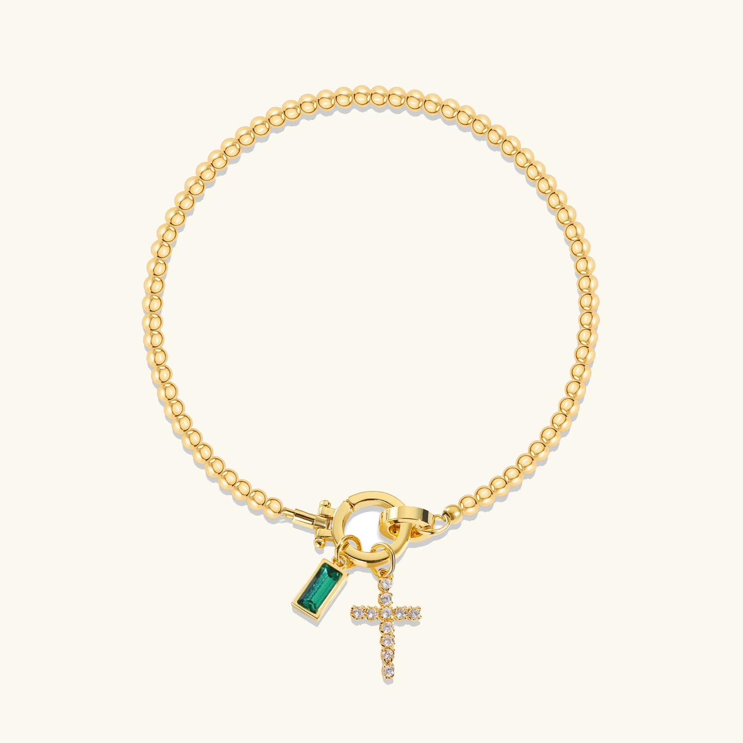 [Echo Fine]Amalia Birthstone Cross Bracelet