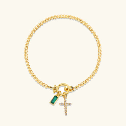 [Echo Fine]Amalia Birthstone Cross Bracelet