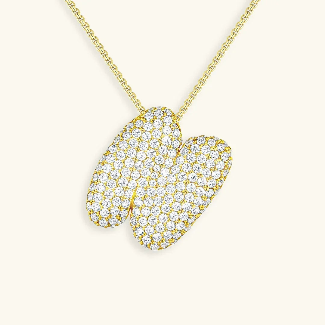 [Echo Fine]Bubble Initial Diamond Necklace