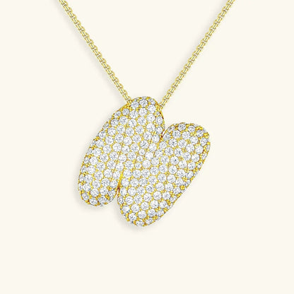 [Echo Fine]Bubble Initial Diamond Necklace