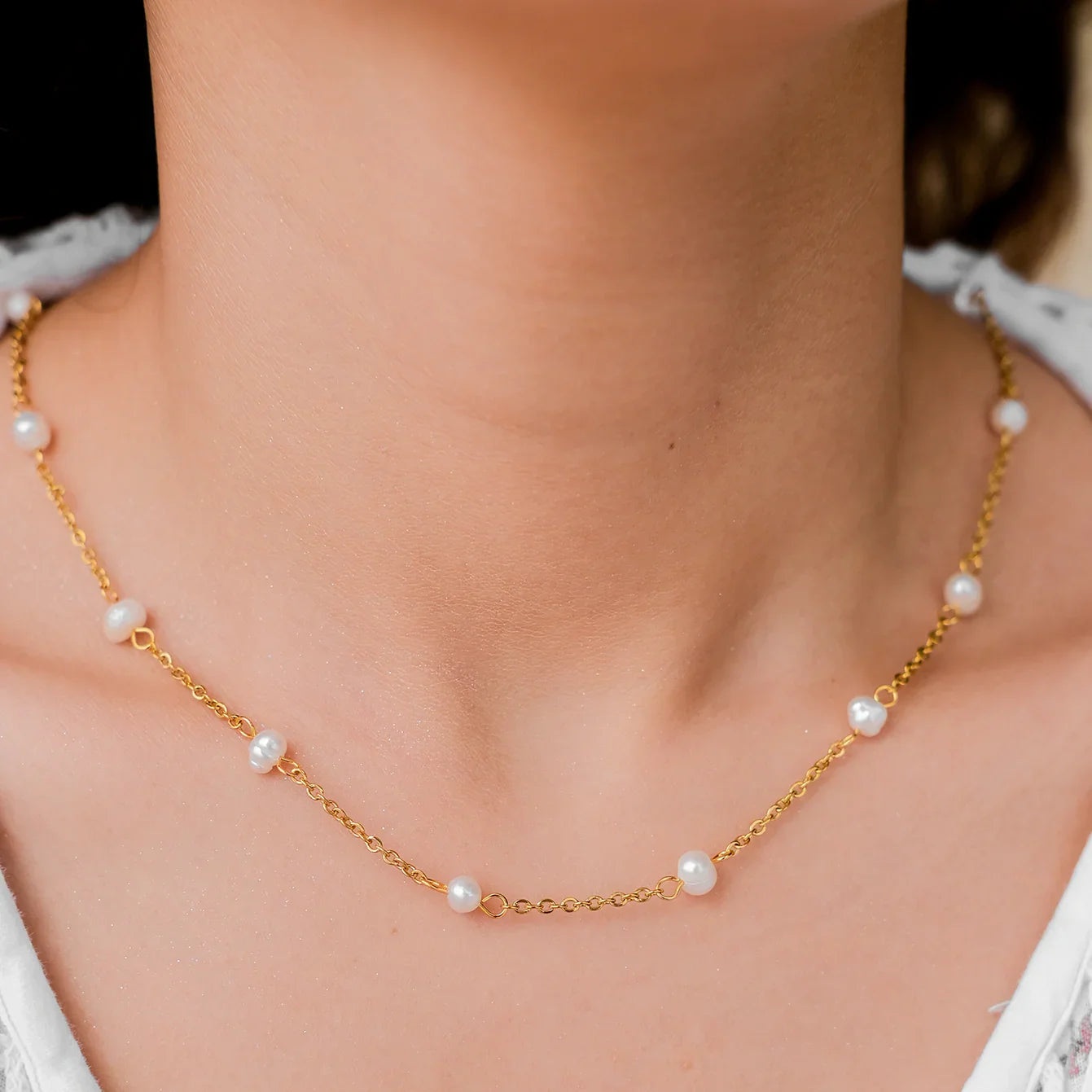[Echo Fine]Nora Gold Pearl Necklace
