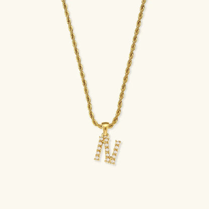 [Echo Fine]Elodie Initial Letter Pearl Necklace