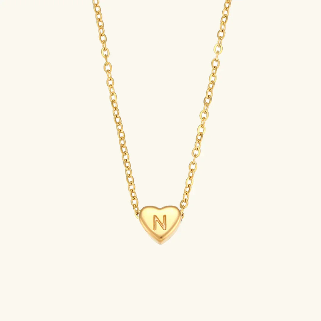 [Echo Fine]Heart Initial Gold Necklace