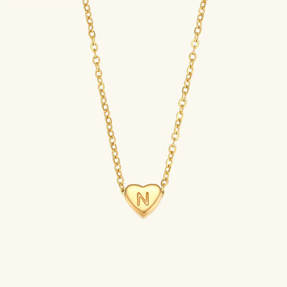 [Echo Fine]Heart Initial Gold Necklace