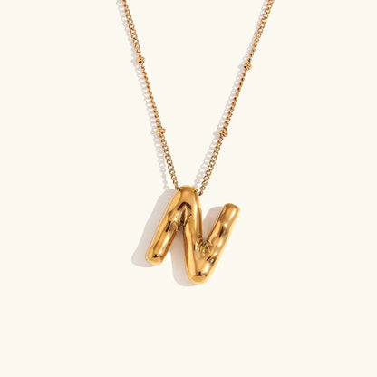 [Echo Fine]Balloon Gold Initial Necklace