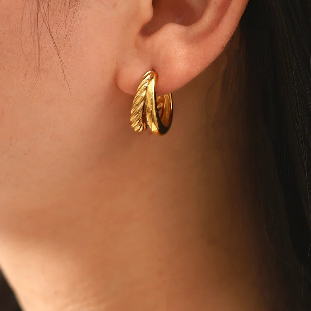 [Echo Fine]Cecilia Layered Earrings