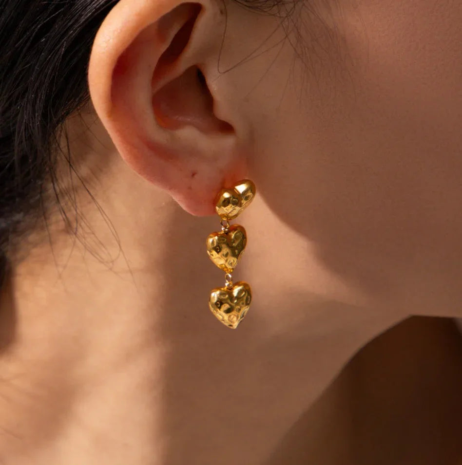 [Echo Fine]Heather Heart Gold Earrings