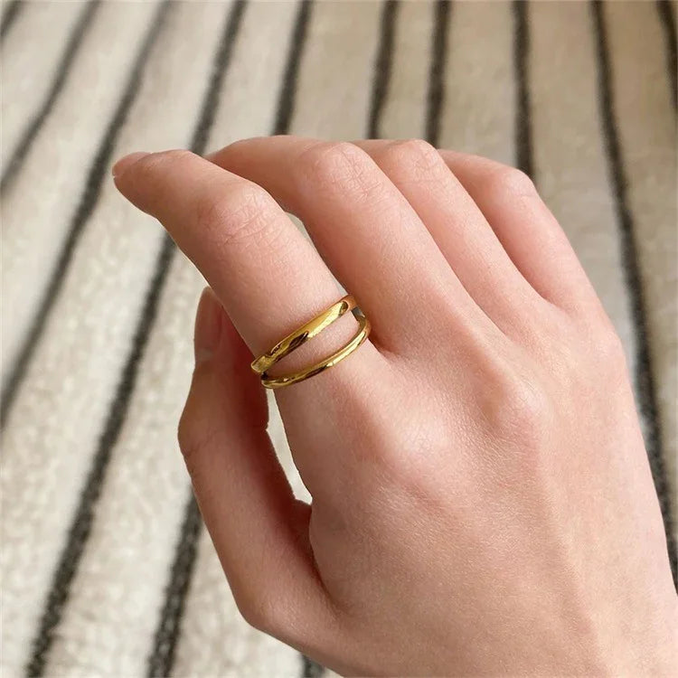 [Echo Fine]Olivia Layered Gold Ring