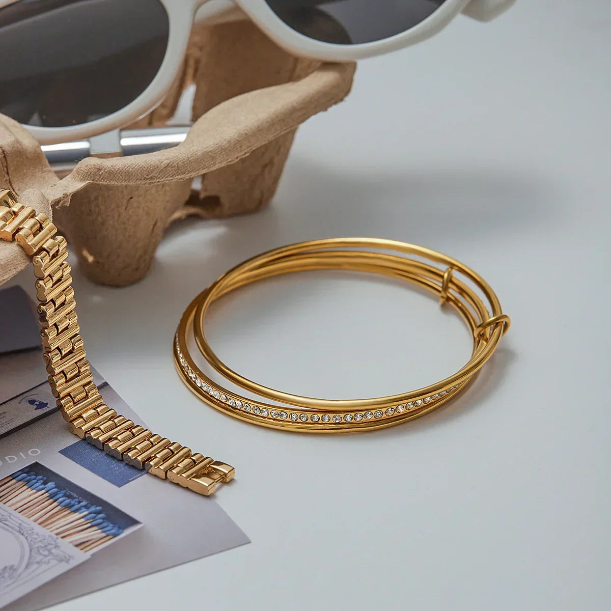 [Echo Fine]Quinley Stacked Diamond Bracelet