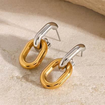 [Echo Fine]Taylor Two Tone Double Hoops