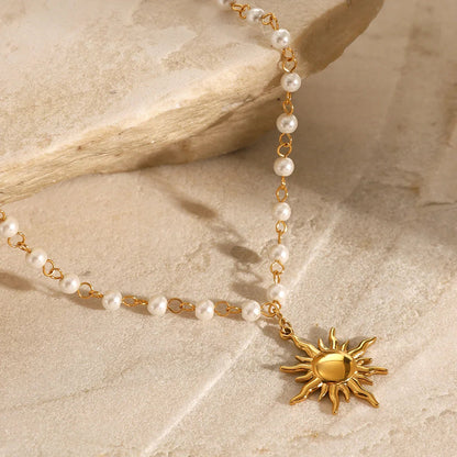 [Echo Fine]Apollo Sun Pearl Necklace