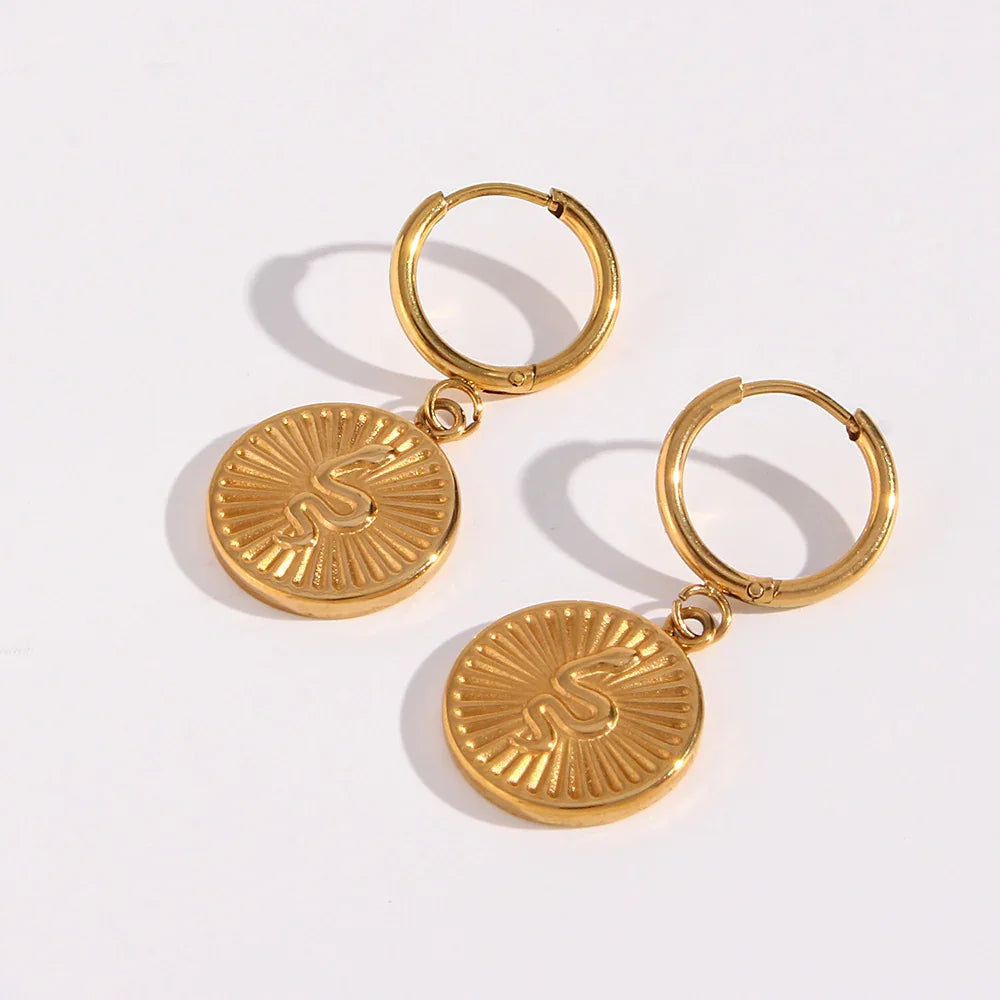 [Echo Fine]Eliana Serpent Coin Earrings