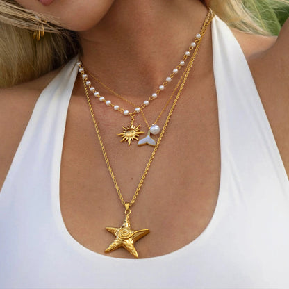 [Echo Fine]Tammy Gold Starfish Necklace