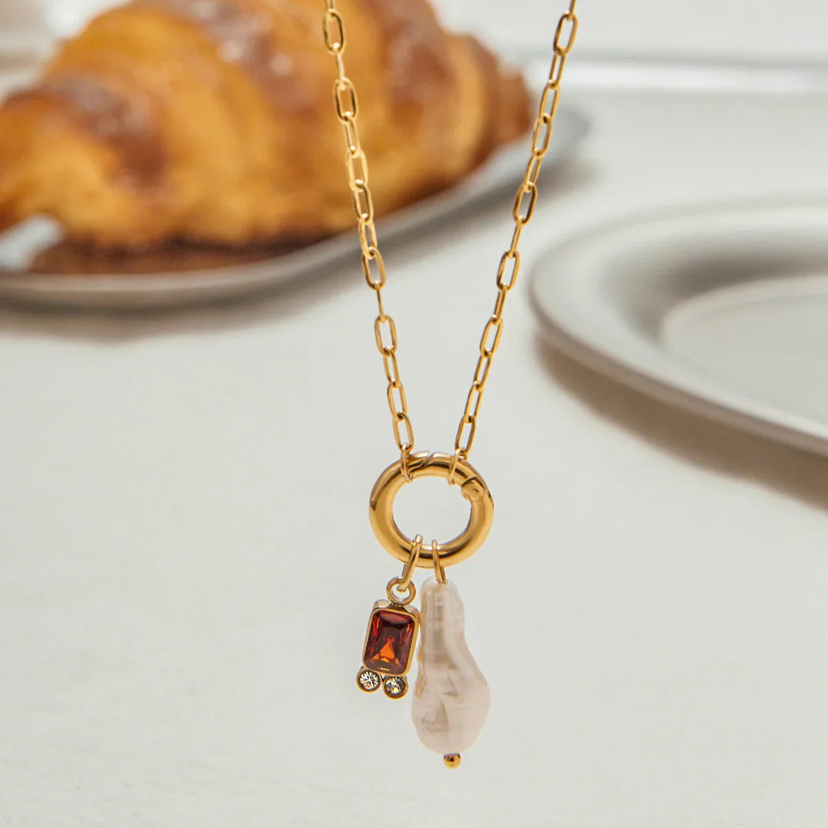 [Echo Fine]Caitlin Birthstone Pearl Necklace