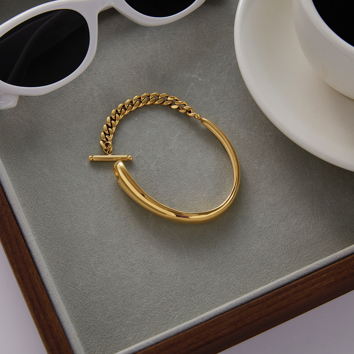 [Echo Fine]Myrna Chained Gold Bangle