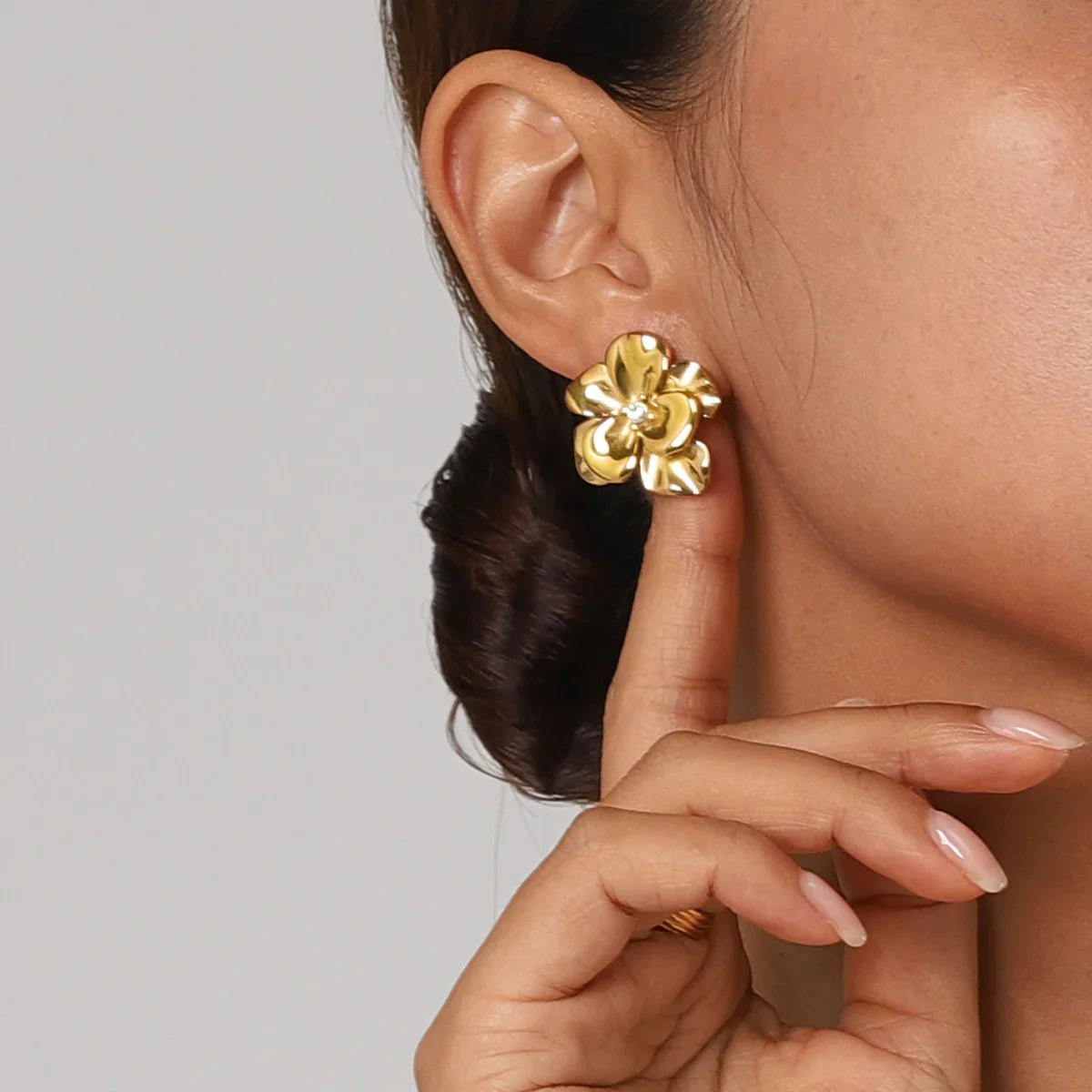 [Echo Fine]Ainsley Floral Gold Earrings