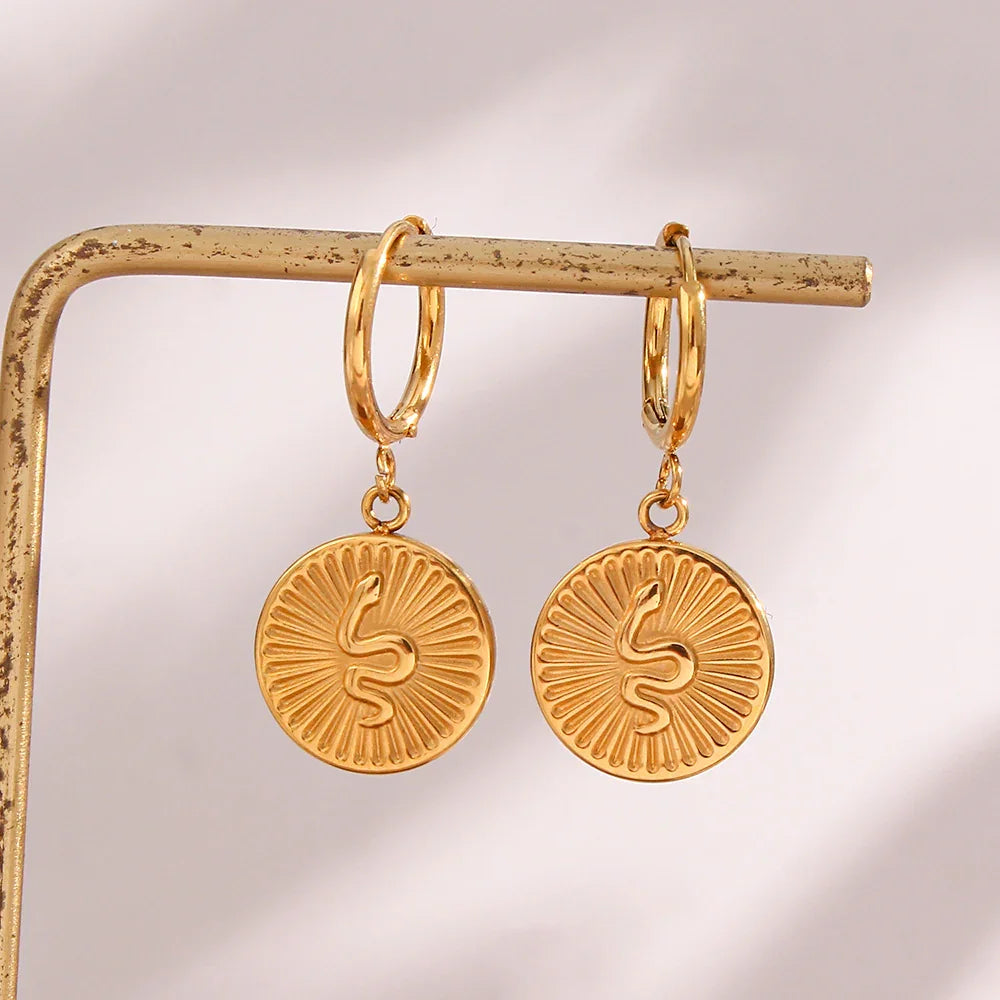 [Echo Fine]Eliana Serpent Coin Earrings