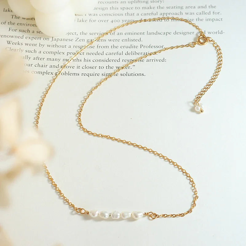 [Echo Fine]Fleur Freshwater Pearl Gold Necklace