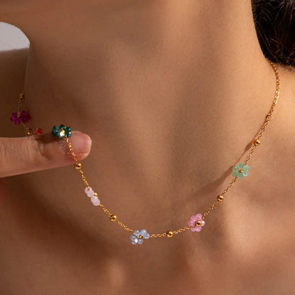 [Echo Fine]Azalea Floral Gold Necklace
