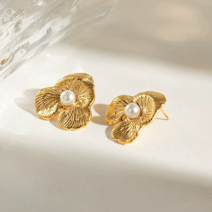 [Echo Fine]Klara Floral Pearl Earrings