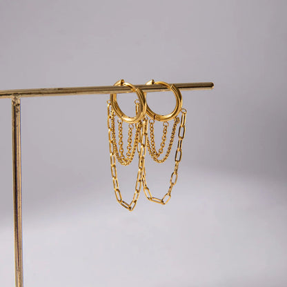 [Echo Fine]Alaina Link Chain Hoops