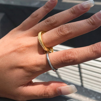[Echo Fine]Claire Two Tone Ring Stack