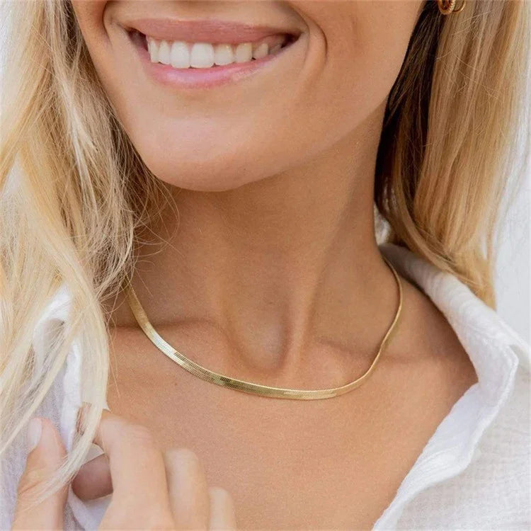 [Echo Fine]Elizabeth Gold Herringbone Necklace