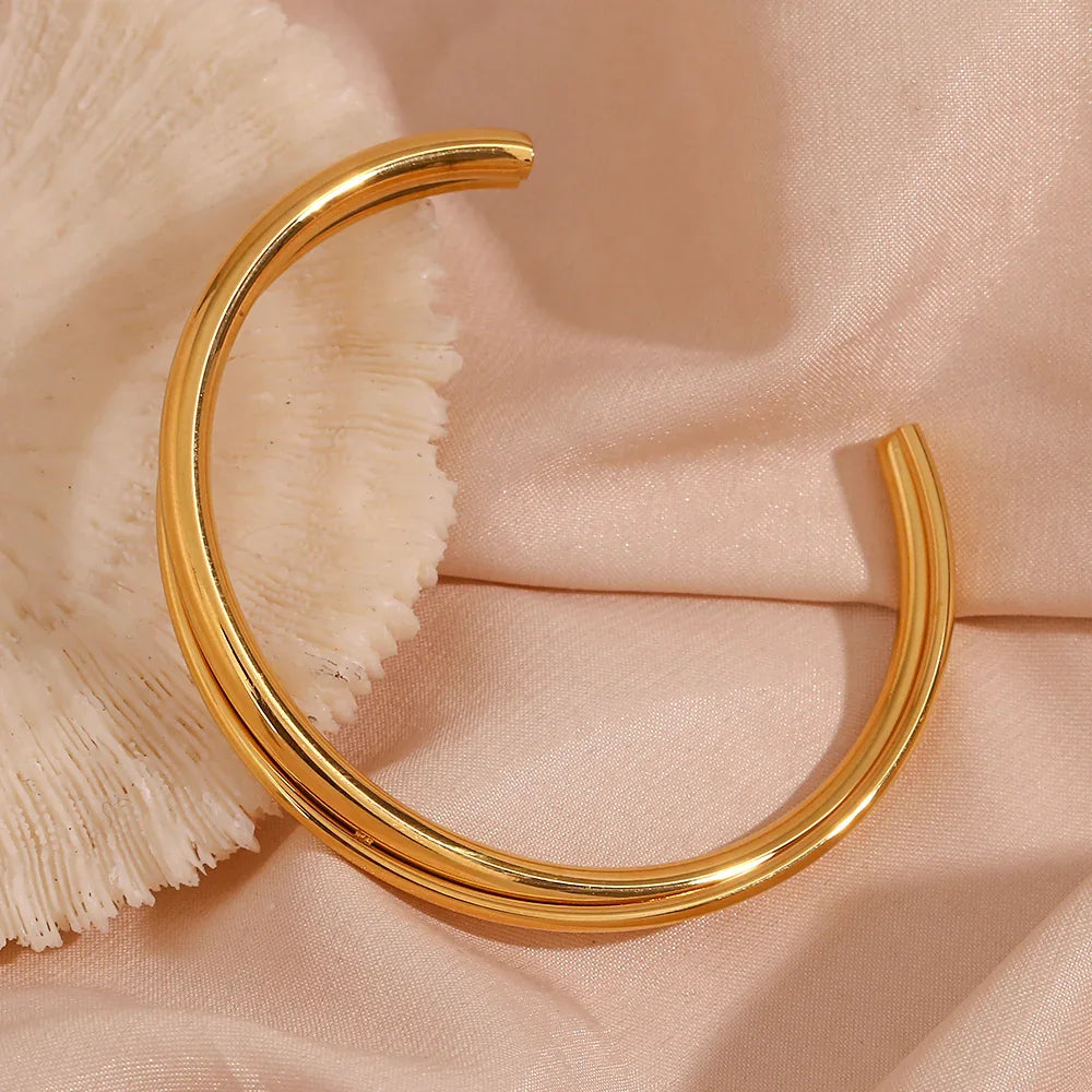 [Echo Fine]Rianne Layered Gold Bangle