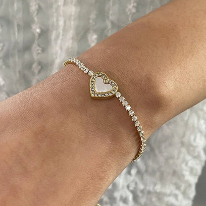 [Echo Fine]Cameron Diamond Heart Tennis Bracelet