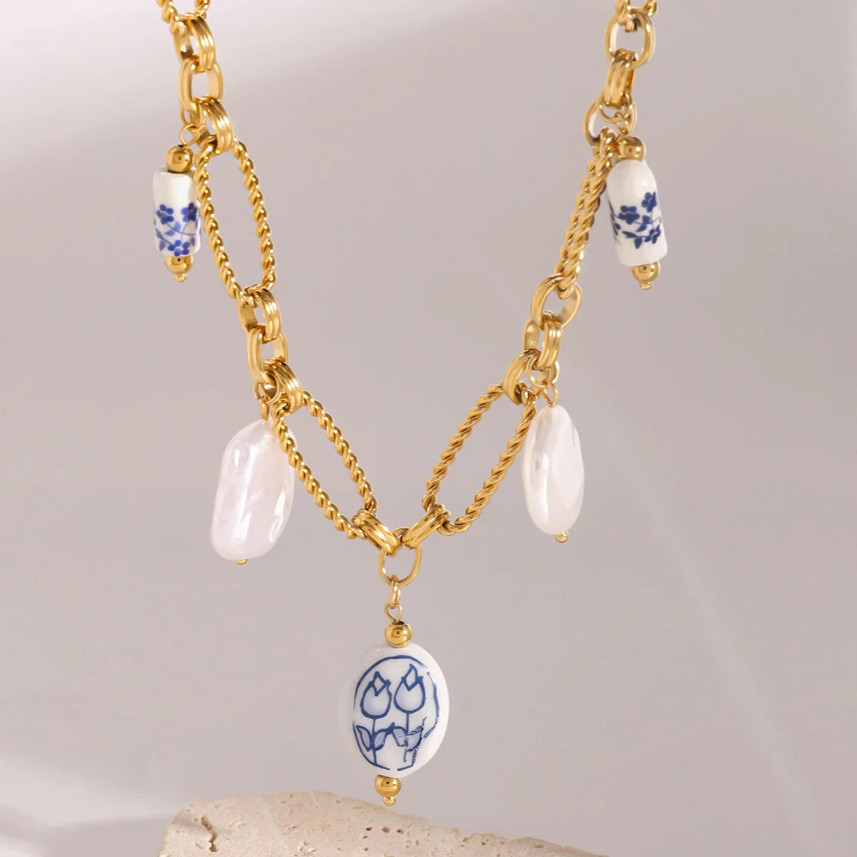 [Echo Fine]Cerulean Freshwater Pearl Necklace