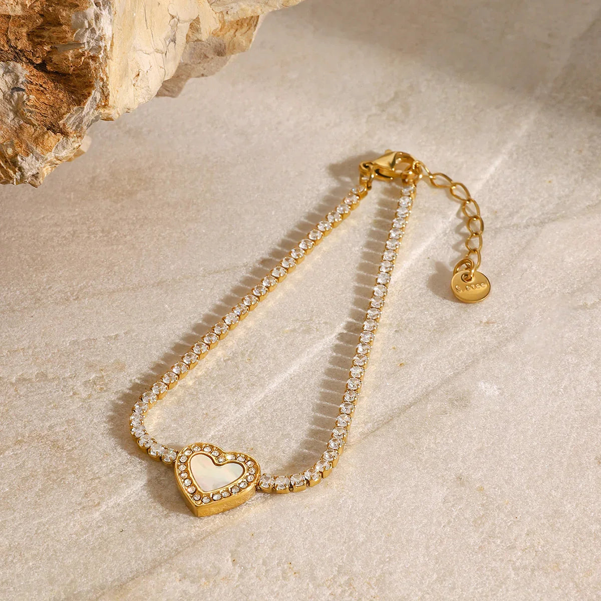 [Echo Fine]Cameron Diamond Heart Tennis Bracelet