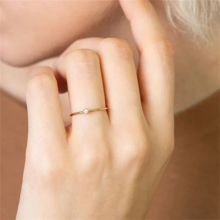 [Echo Fine]Amelia Birthstone Stacker Ring