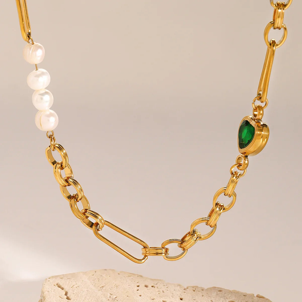 [Echo Fine]Maddison Pearl Chain Gold Necklace