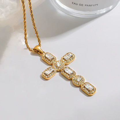 [Echo Fine]Evangelina Diamond Cross Necklace