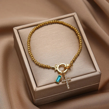 [Echo Fine]Amalia Birthstone Cross Bracelet