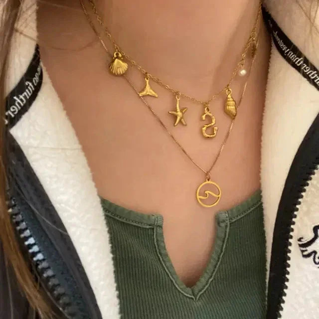 [Echo Fine]Avaria Ocean Initial Necklace