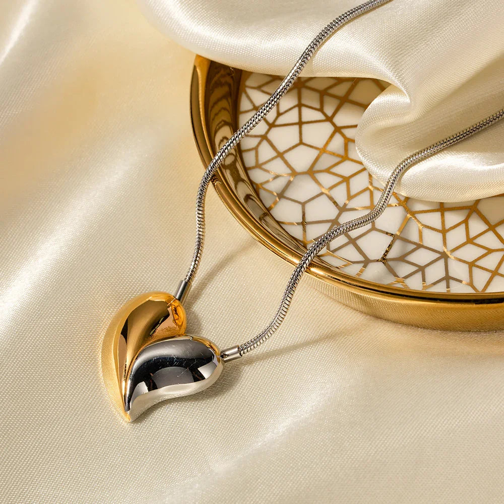 [Echo Fine]Dorothea Two Tone Heart Necklace