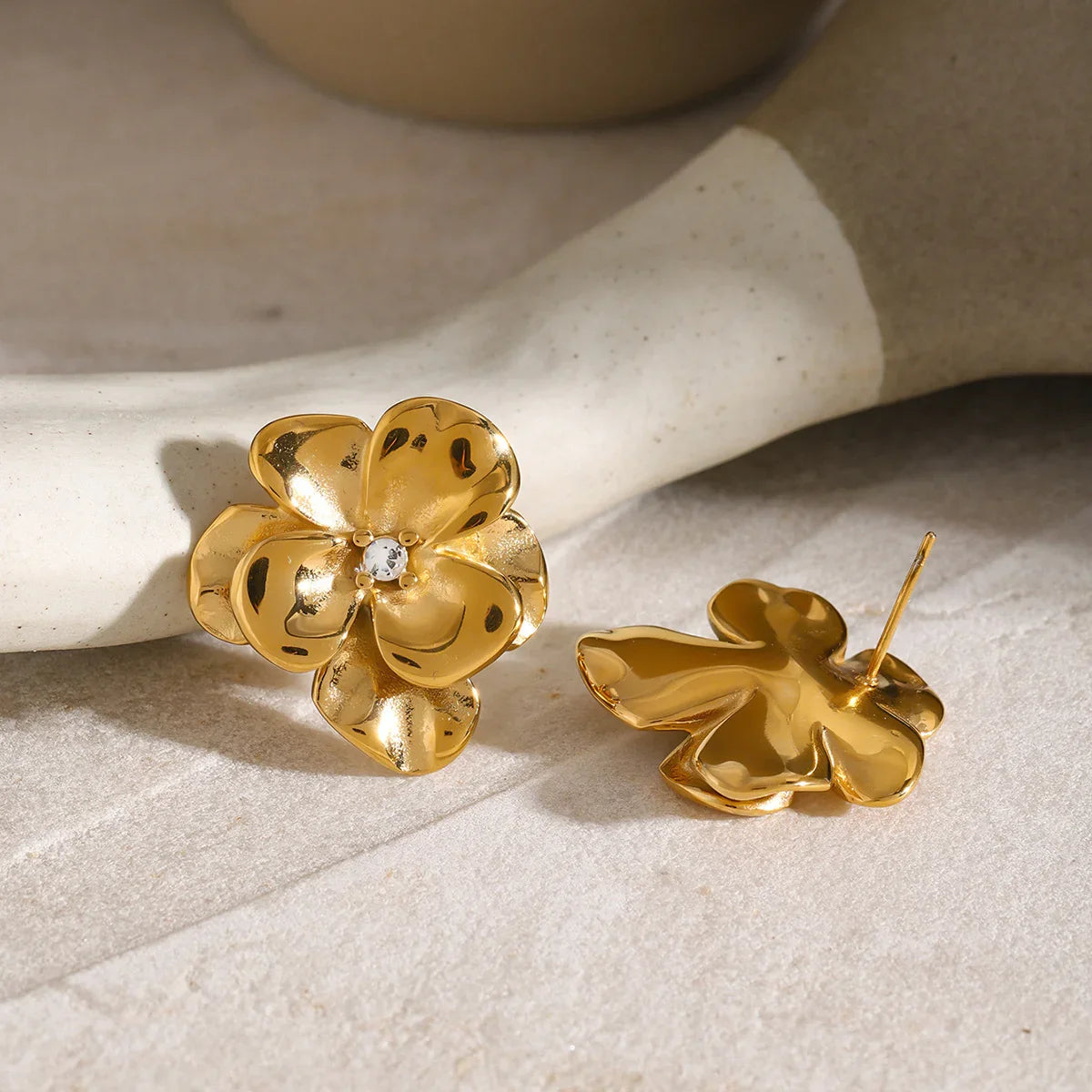 [Echo Fine]Ainsley Floral Gold Earrings