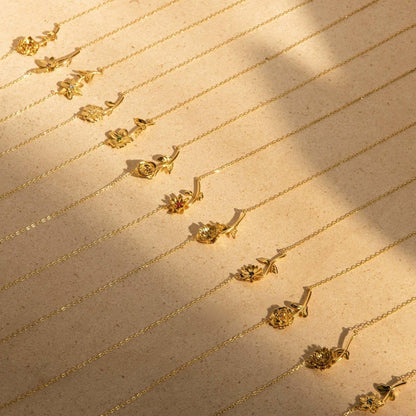[Echo Fine]Maribelle Birth Flower Gold Necklace