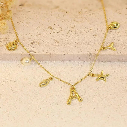 [Echo Fine]Avaria Ocean Initial Necklace