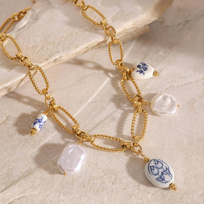 [Echo Fine]Cerulean Freshwater Pearl Necklace