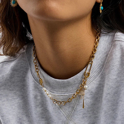 [Echo Fine]Zeraphine Diamond Pearl Gold Necklace