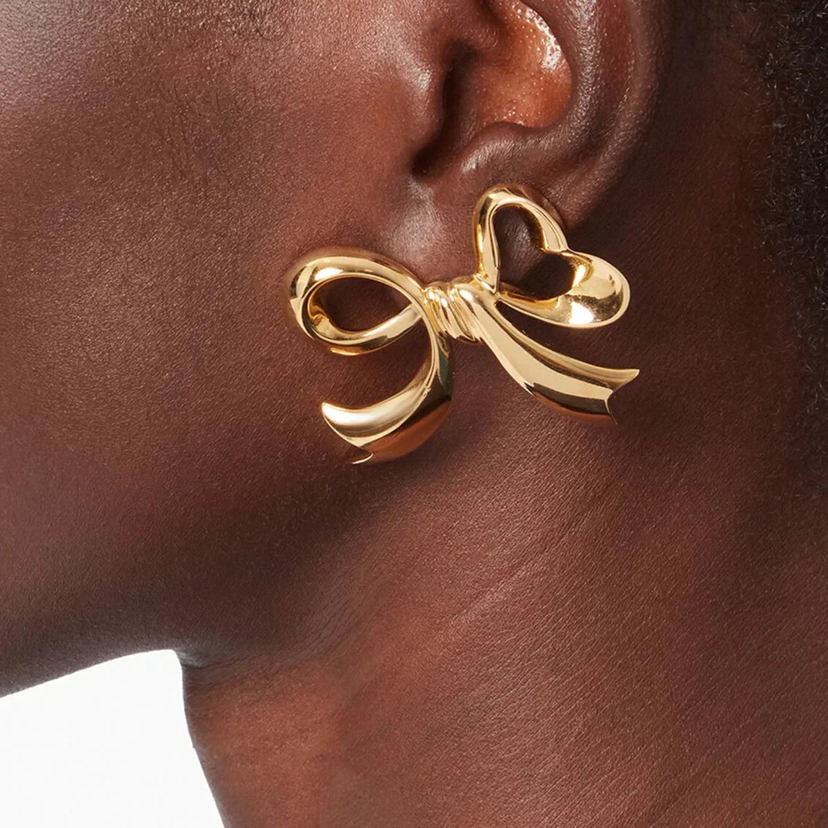 [Echo Fine]Carissa Gold Bowtie Earrings