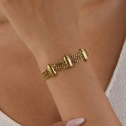 [Echo Fine]Kathleen Layered Chain Gold Bracelet
