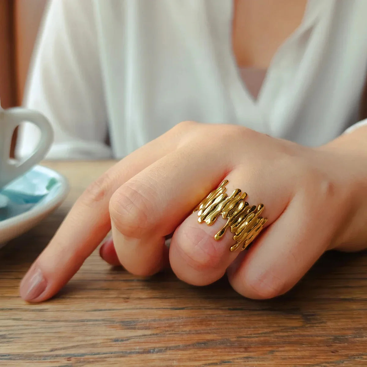 [Echo Fine]Zoella Abstract Gold Ring