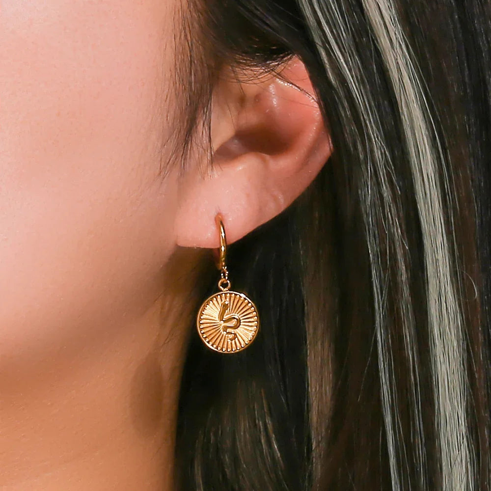 [Echo Fine]Eliana Serpent Coin Earrings