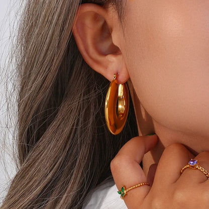 [Echo Fine]Kayleigh Chunky Hoop Earrings