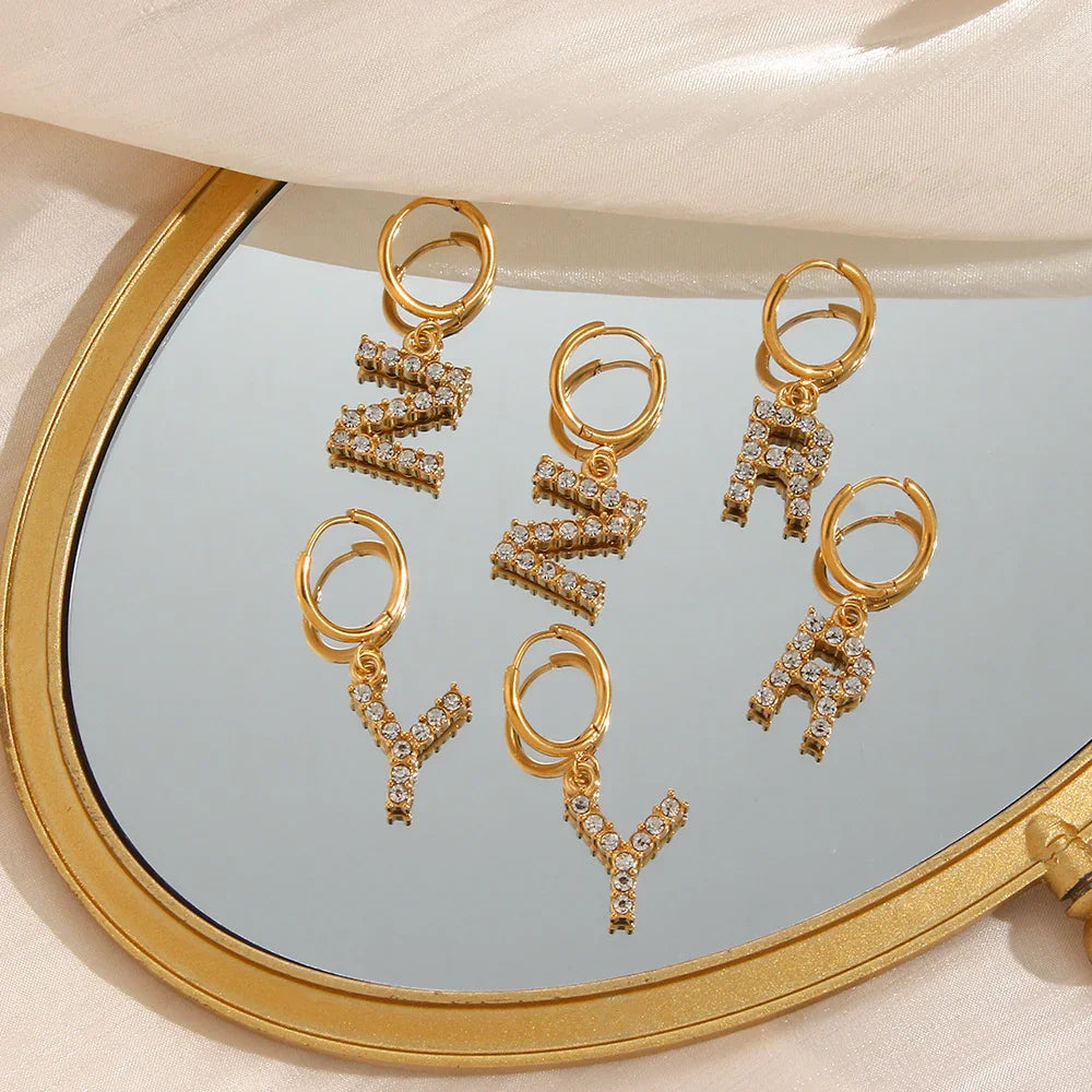 [Echo Fine]Wilhemina Initial Letter Earrings